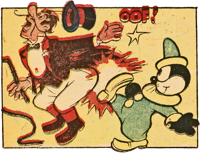 Felix kicks ringmaster.