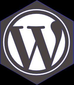 WordPress logo in a hexagon